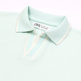 ZR PREMIUM MEN'S V NECK POLO SHIRT (SEA GREEN)